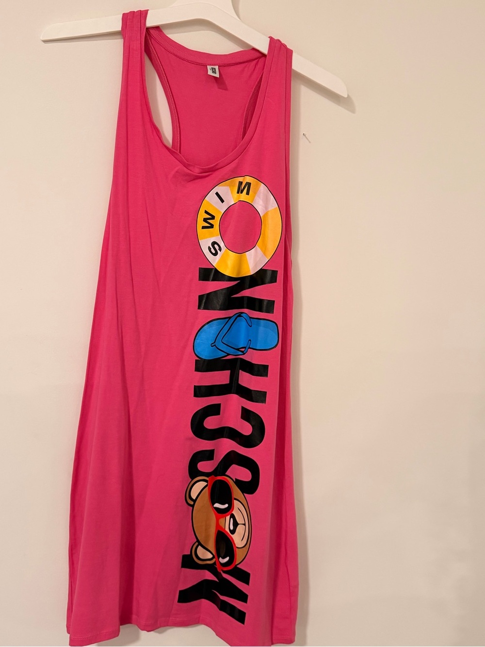 Moschino Women’s Hot Pink Graphic Swim Dress